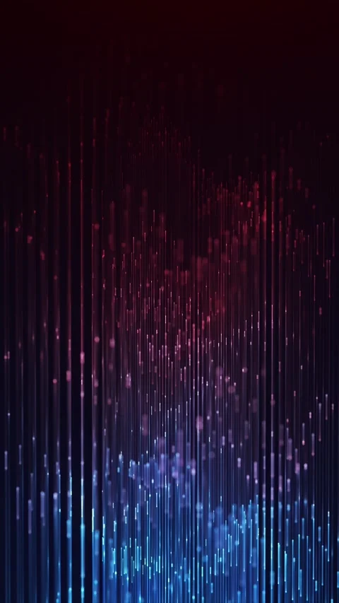 Vertical red blue digital light bars with glowing particles and data stream.. Stock Footage 334296637