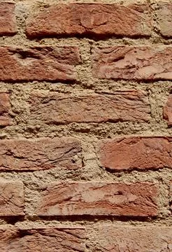 Vertical Red Brick Wall Detailed Texture Stock Photos