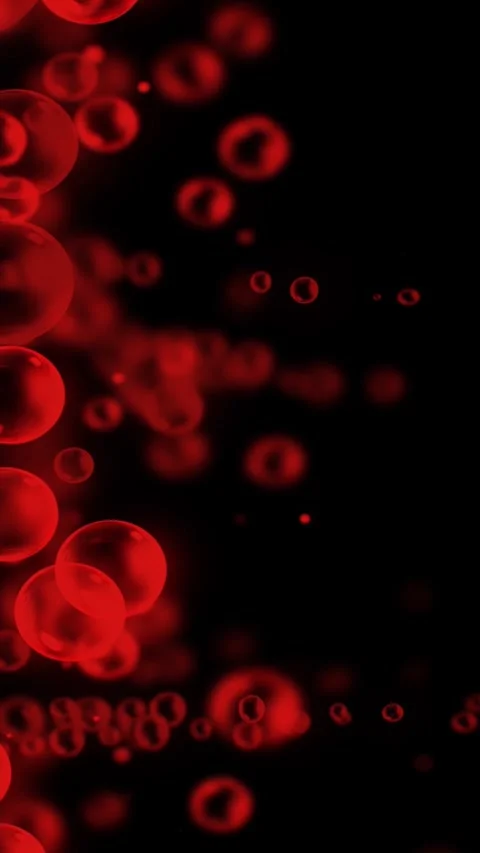 Vertical Red Bubbles on Black Background 4K Loop Video stock 270442884