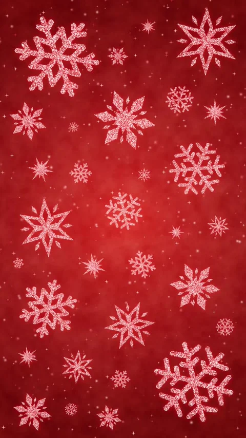 Vertical Red Christmas Floating Snow Animation Stock Footage 320099021