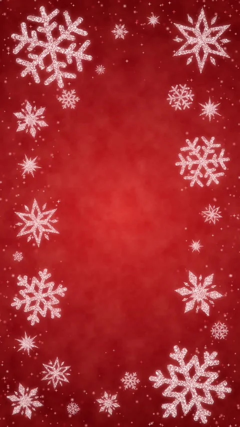 Vertical Red Christmas Floating Snow Animation Stock Footage 320099032