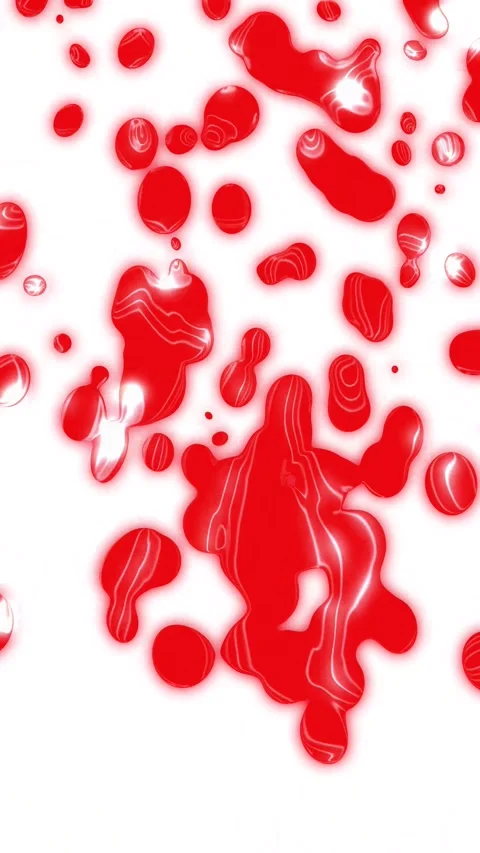 Vertical red glowing liquid flows down the screen on a white background 库存影片 333574734