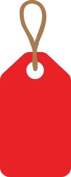 Vertical Red Hanging Label Stock Illustration