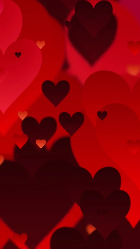 Vertical Red Hearts Transition with Alpha Channel for Social Media Video Stock Footage 328443511