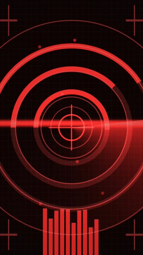Vertical Red HUD Interface Futuristic Interface Loop 4 Видео 339135211