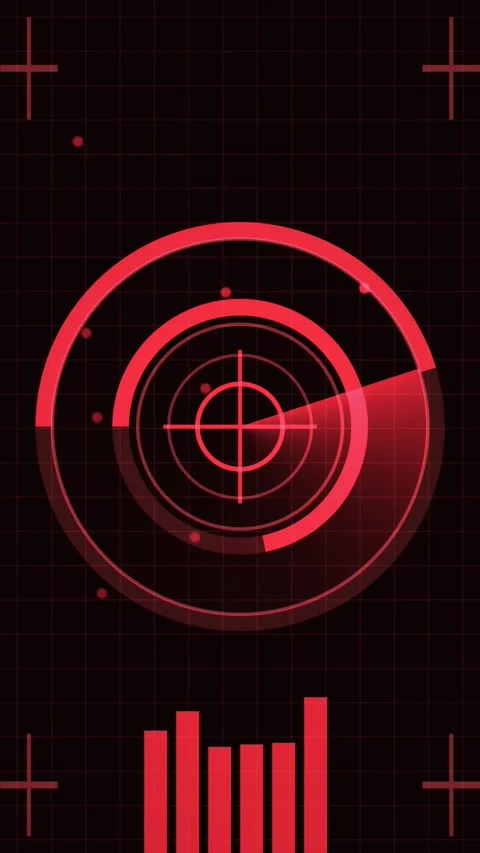 Vertical Red HUD Interface Futuristic Interface Loop 3 Stock Footage 339135239