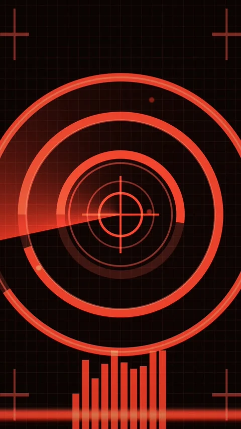 Vertical Red HUD Interface Futuristic Interface Loop 2 Stockbeeldmateriaal 339135299