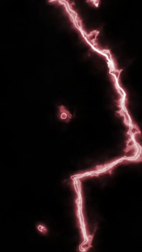 Vertical Red Lightning Thunder Bolt Energy 4K Seamless Loop Vídeos de archivo 336171265