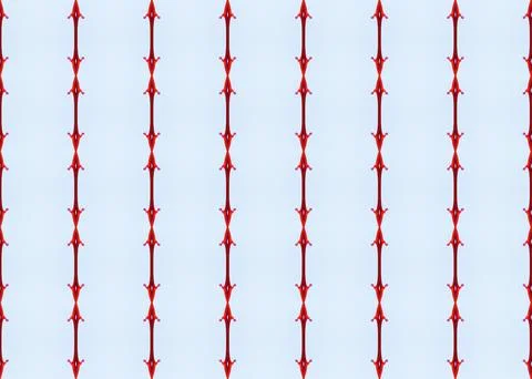Vertical red lines with drops small scale repeat pattern Illustrazione stock
