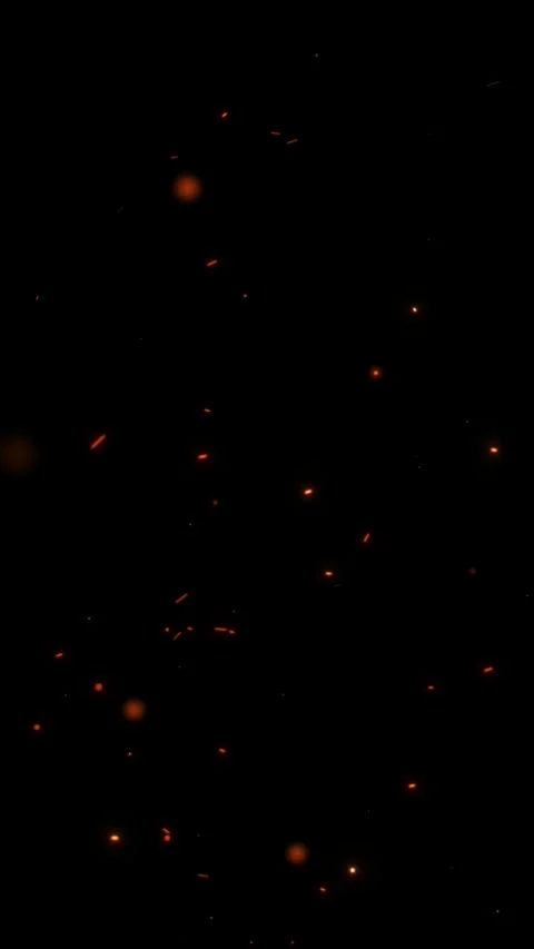 Vertical Red Orange Sparks Floating in the Night 4K Loop Stock Footage 296201354