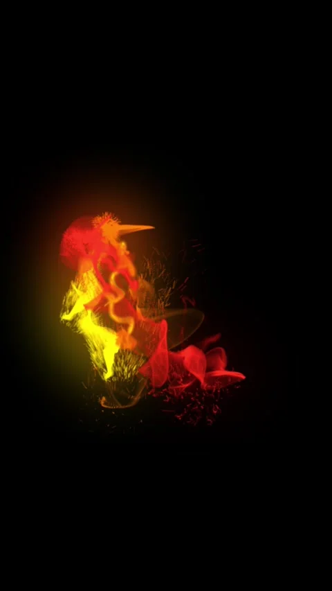 Vertical Red Orange Yellow Particle Ball 4K Loop Stock Footage 319448812