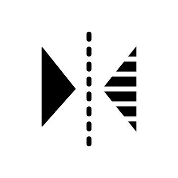 Vertical reflection black glyph ui icon Illustrazione stock