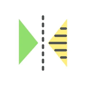 Vertical reflection flat color ui icon Stock Illustration