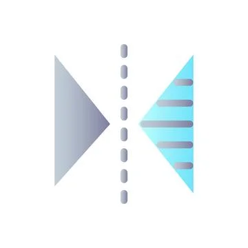 Vertical reflection flat gradient color ui icon Illustrazione stock