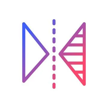 Vertical reflection pixel perfect gradient linear ui icon Stock Illustration