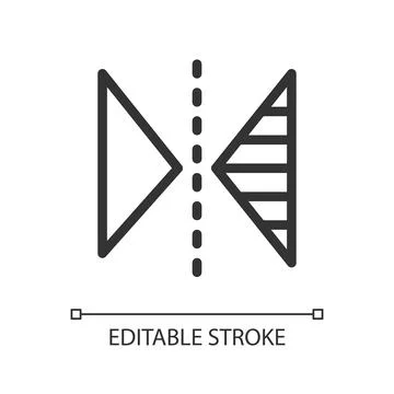 Vertical reflection pixel perfect linear ui icon 스톡 일러스트