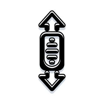 Vertical resize scroll icon concept symbol Stock Illustration