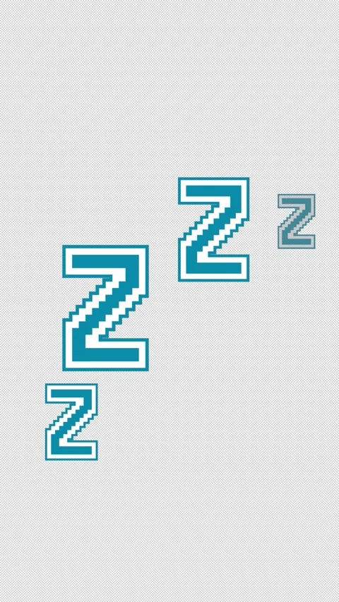 Vertical Retro 8Bit Pixel Blue ZZZ Sleep Icon 4K Loop Alpha Stock Footage 337875746