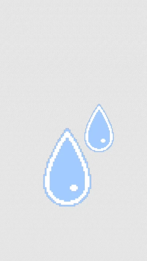 Vertical Retro 8Bit Pixel Sweat Drop Reaction 4K Loop Stock Footage 337875647