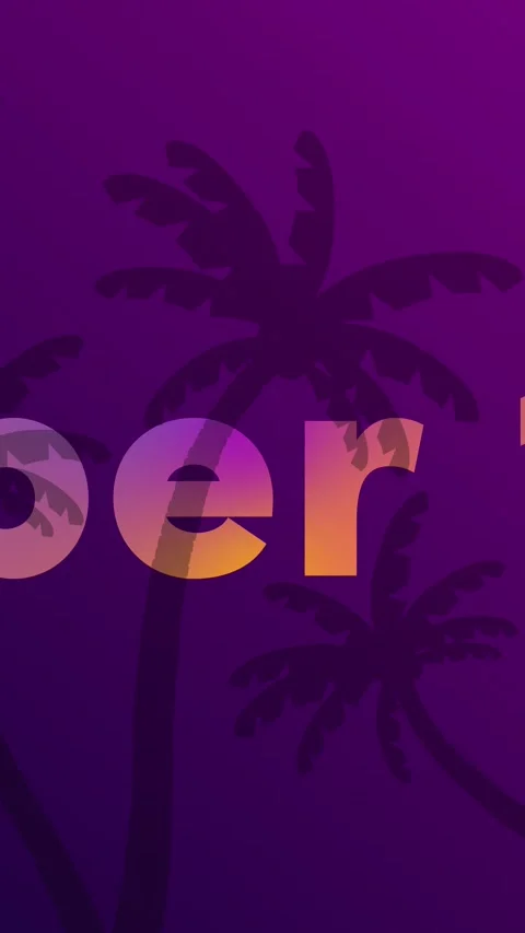 Vertical retro animation of tropical background with palm tree silhouettes Video stock 337168027