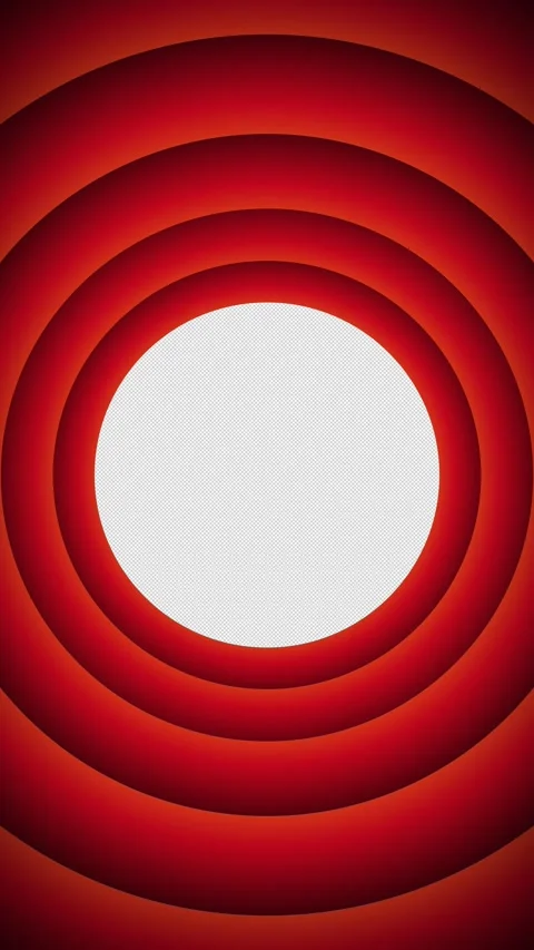 Vertical Retro Cartoon Red Circles Outro with Alpha Channel Видео 341519368