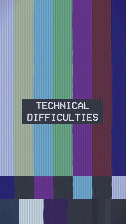 Vertical Retro CRT Television Technical Difficulties Title Screen Loop Stock Footage 326418181