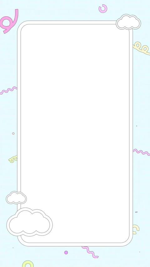 Vertical Retro Pop Cute Cloud Shapes Loop Background Light Blue Stock Footage 328687795