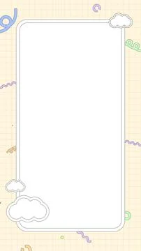 Vertical Retro Pop Cute Cloud Background Yellow Stock Illustration