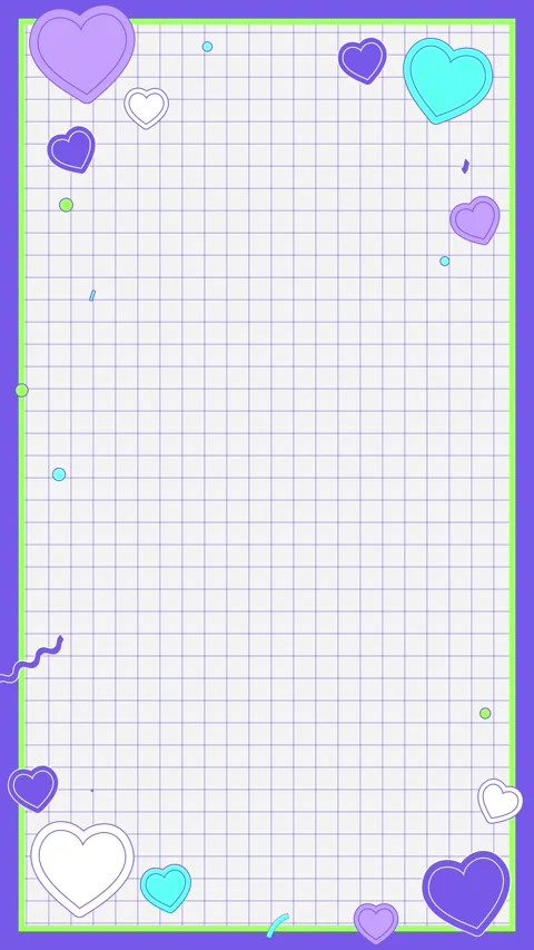 Vertical Retro Pop Grid Frame with Hearts Blue Loop 스톡 동영상 330093321