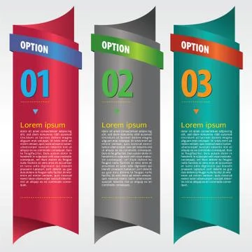 Vertical ribbon banner vector with option numbered Stock-Illustration