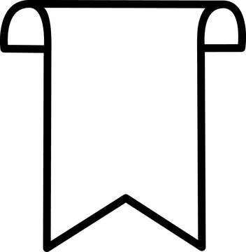 Vertical ribbon flag with cut end icon Stock Illustration