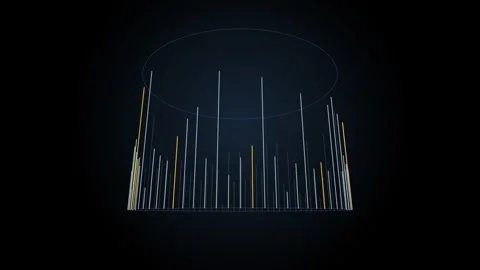 Vertical ring of data bars rotating, seamless loop 4K Stock Footage 346721992