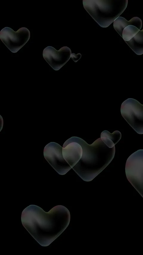 Vertical Rising Heart Shaped Soap Bubbles 4K Loop Overlay Vídeos de archivo 337023857
