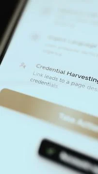 Vertical risk panel identifies credential harvesting through a deceptive 写真素材