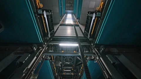 Vertical Robotic Parking System with Automated Lift Platform Stock Footage 326641664