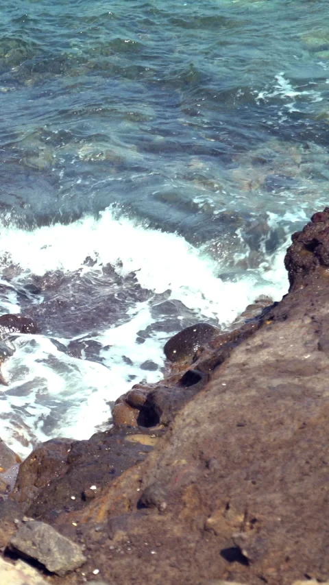 Vertical Rocky Seashore Stock Footage 312991048