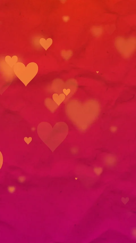 Vertical Romantic Floating Hearts Loop Background Stock-Footage 328279937
