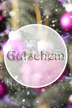 Vertical Rose Quartz Balls, Gutschein Means Voucher Stock Photos