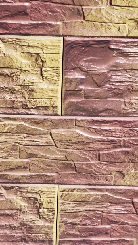 Vertical Rotating Stacked Stone Wall Clockwise 4K Slow Motion HDR Stock Footage 333696596