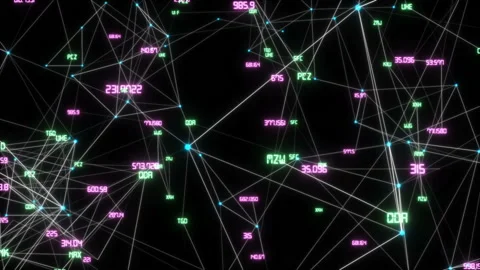 Vertical rotation of the social network.Abstract digital data plexus nodes and Stock Footage 99557808