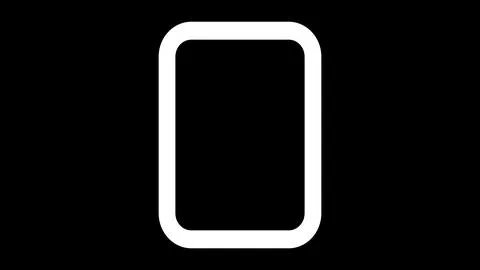 Vertical round rectangle icon isolate on black. Illustrazione stock