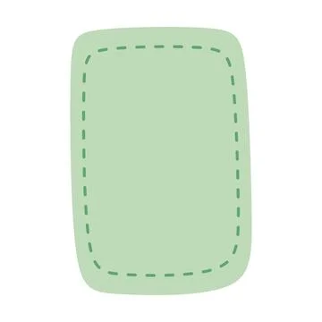Vertical rounded pastel label vector illustration featuring dashed stitched.. Stock Illustration