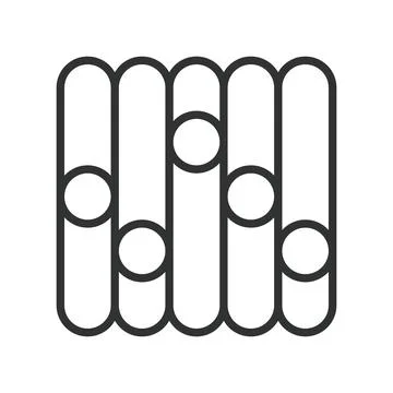 Vertical rounded pattern with circles, icon in line design. vertical, rounded Stock Illustration