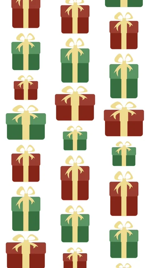 Vertical rows of Christmas presents slide in opposite directions. Stock Footage 322508274
