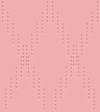 Vertical rows of vector red, gray spots with a white outline create rhombus.. Stock Illustration