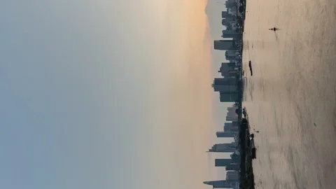 VERTICAL Saigon Skyline time lapse Stock Footage 115958742