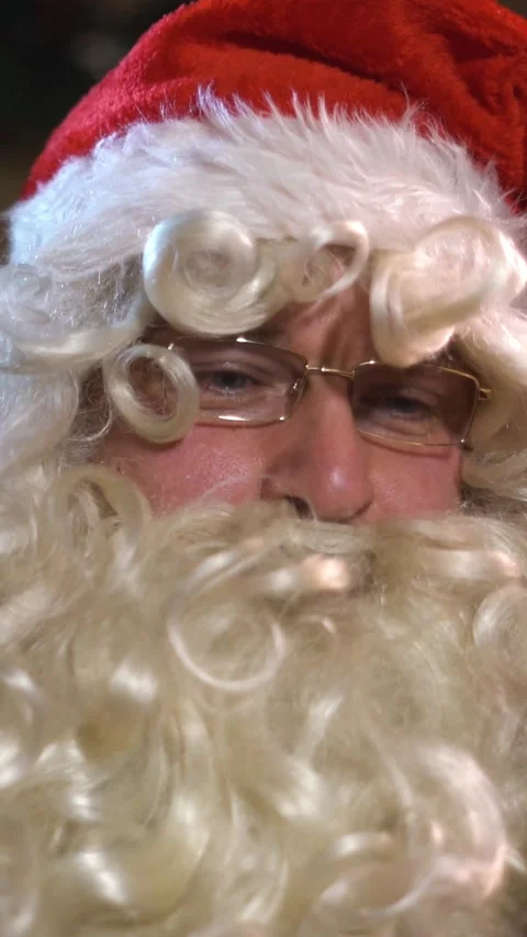 Vertical of Santa Claus with tablet Stock Footage 305493355