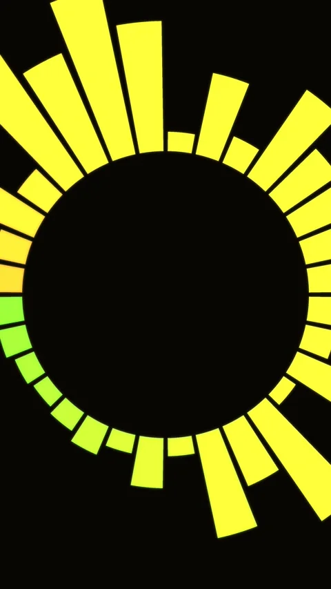 Vertical Scarlet Audio Spectrum Circular Music Visualizer Loop Vídeos de archivo 339135391