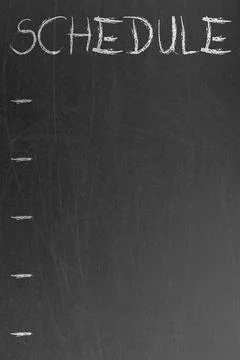 Vertical schedule blackboard template with mocks for list Stock Photos