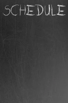 Vertical schedule blackboard template for planning and sketching Stock Photos